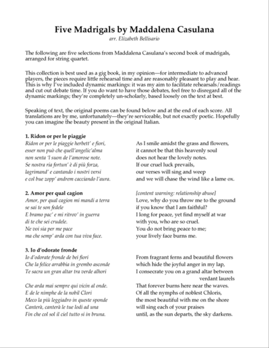 Five Madrigals (string quartet) String Quartet scores gallery preview page 2