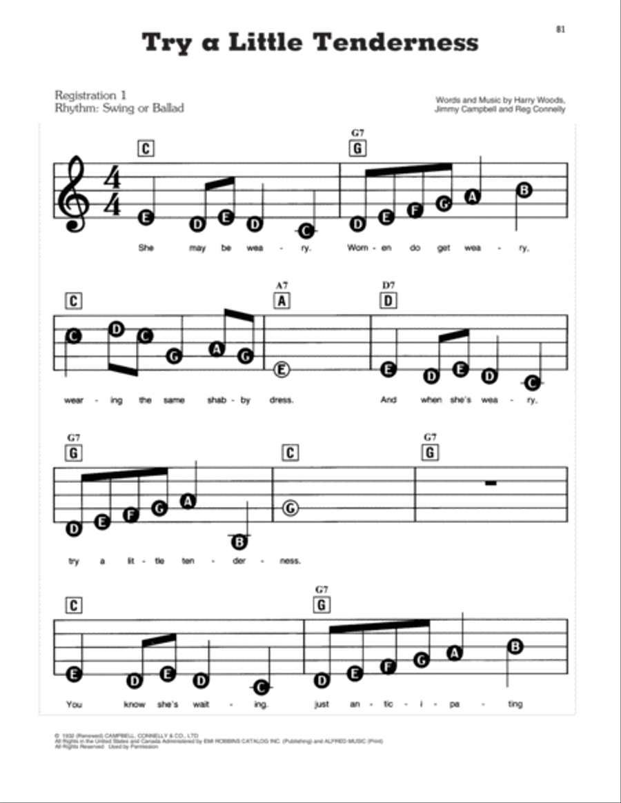 Try A Little Tenderness Try A Little Tenderness Electronic Keyboard scores gallery preview page 1