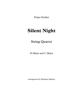 Silent Night String Quartet Two Tonalities Included