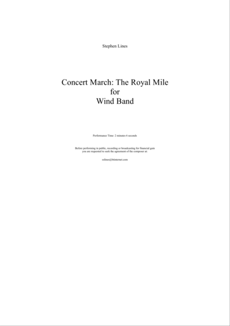 Concert March - The Royal Mile Marching Band scores gallery preview page 1