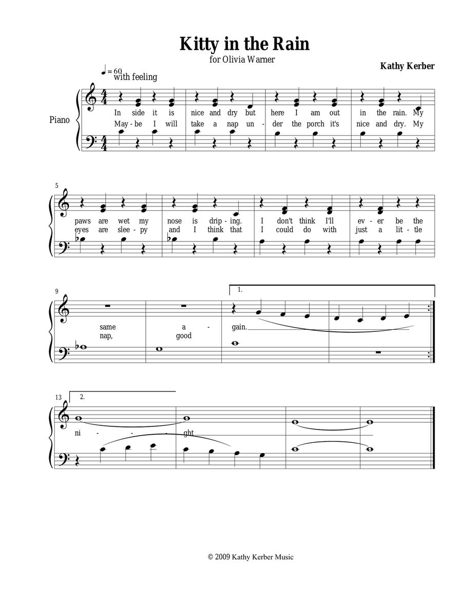 Kitty in the Rain Kitty in the Rain Piano Method scores gallery preview page 1