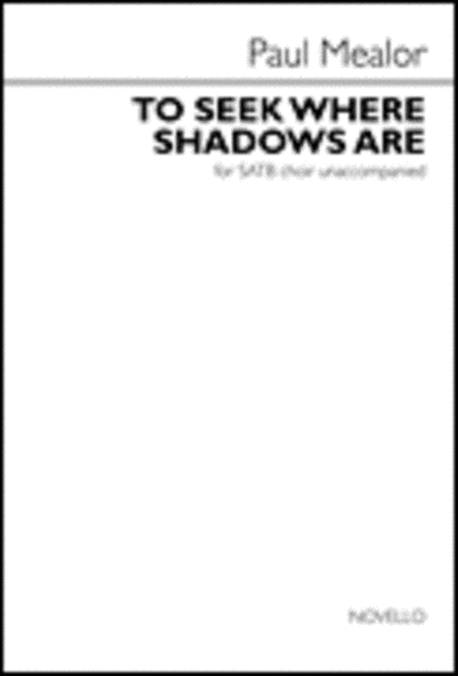 To Seek Where Shadows Are 4-Part scores gallery preview page 1