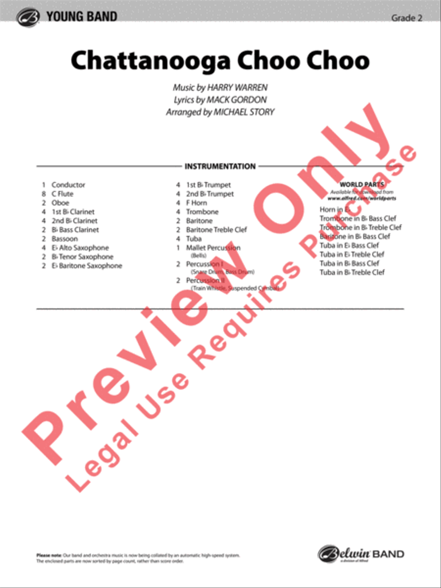 Chattanooga Choo Choo Concert Band scores gallery preview page 2