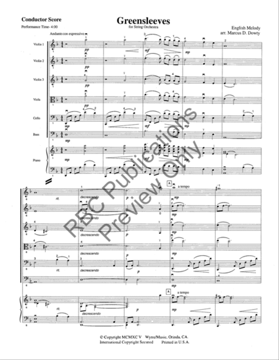 Greensleeves String Orchestra scores gallery preview page 4