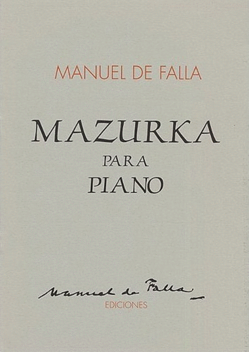 Falla Mazurka For Piano