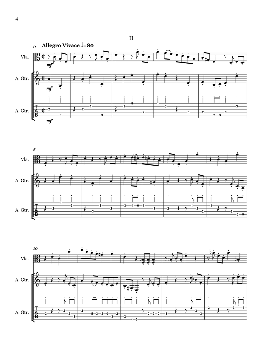 Duet for Viola and Guitar String Duet scores gallery preview page 4
