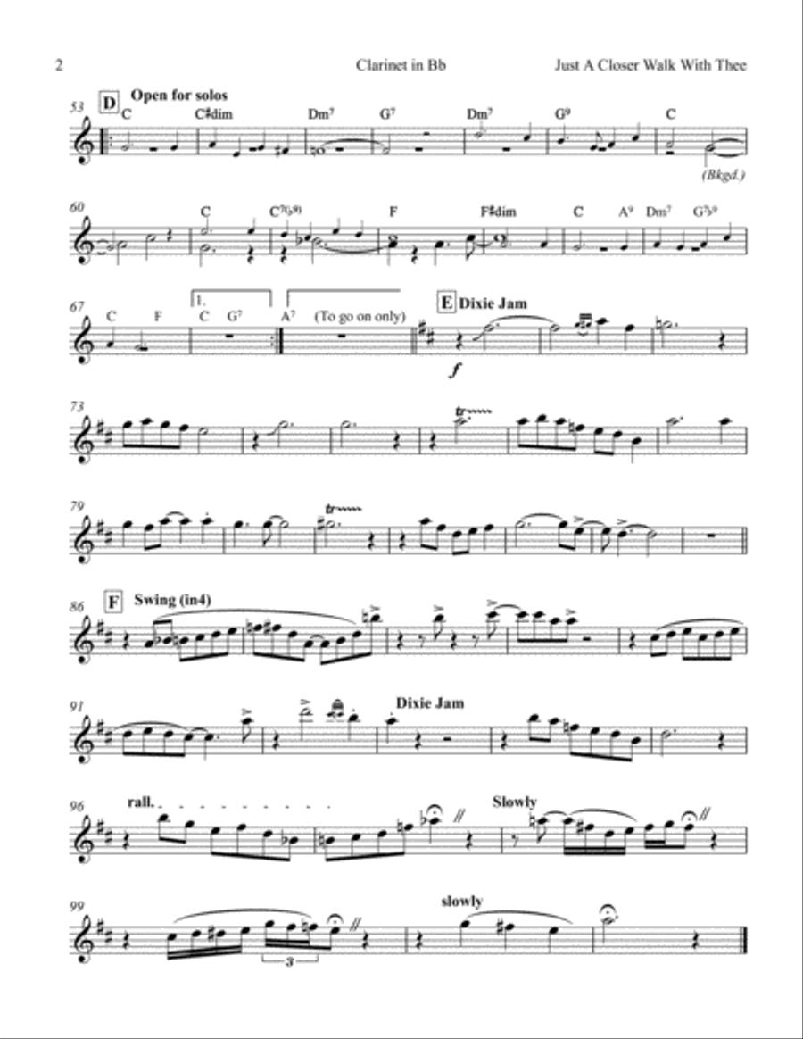 Just A Closer Walk With Thee Jazz Ensemble scores gallery preview page 6