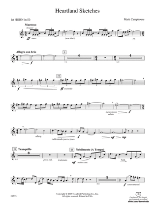 Heartland Sketches: (wp) 1st Horn in E-flat