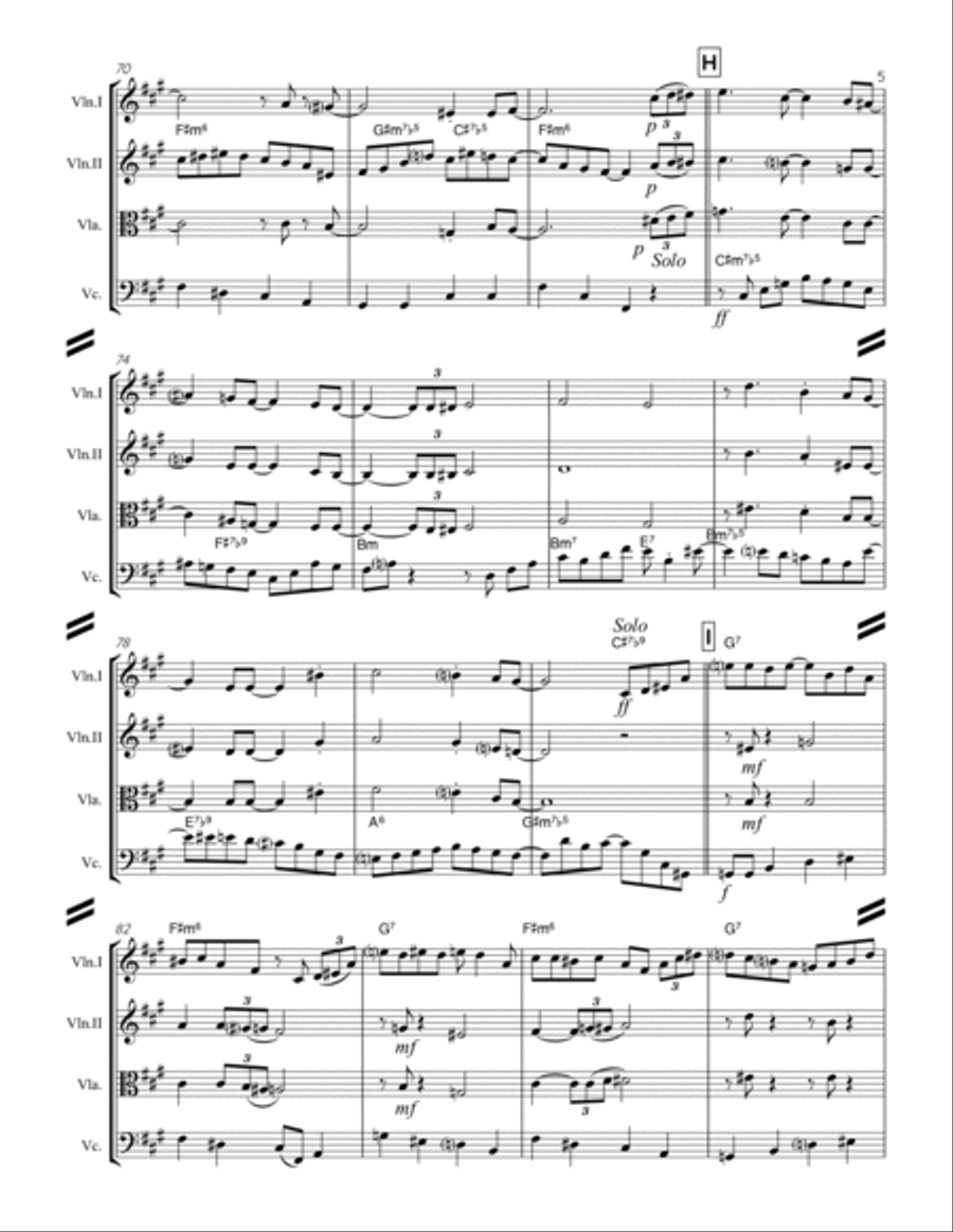 A Night In Tunisia A Night In Tunisia String Quartet scores gallery preview page 6