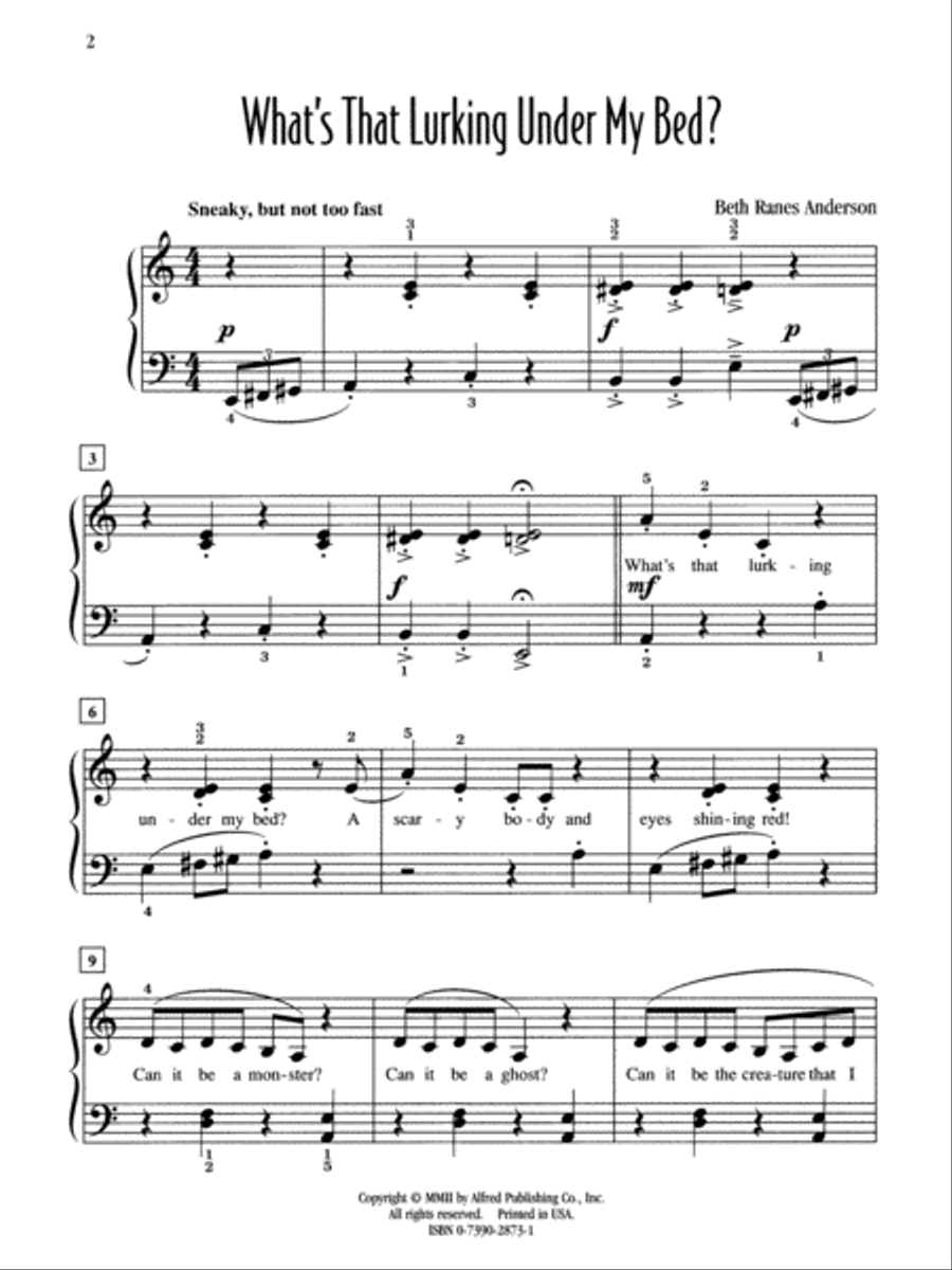 What's That Lurking Under My Bed? Easy Piano scores gallery preview page 2