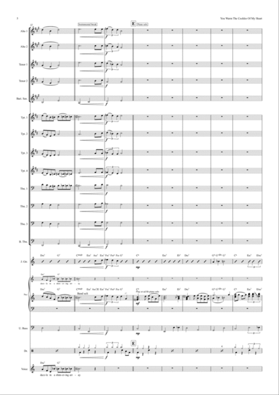 You Warm The Cockles Of My Heart (big band - vocal) Jazz Ensemble scores gallery preview page 5