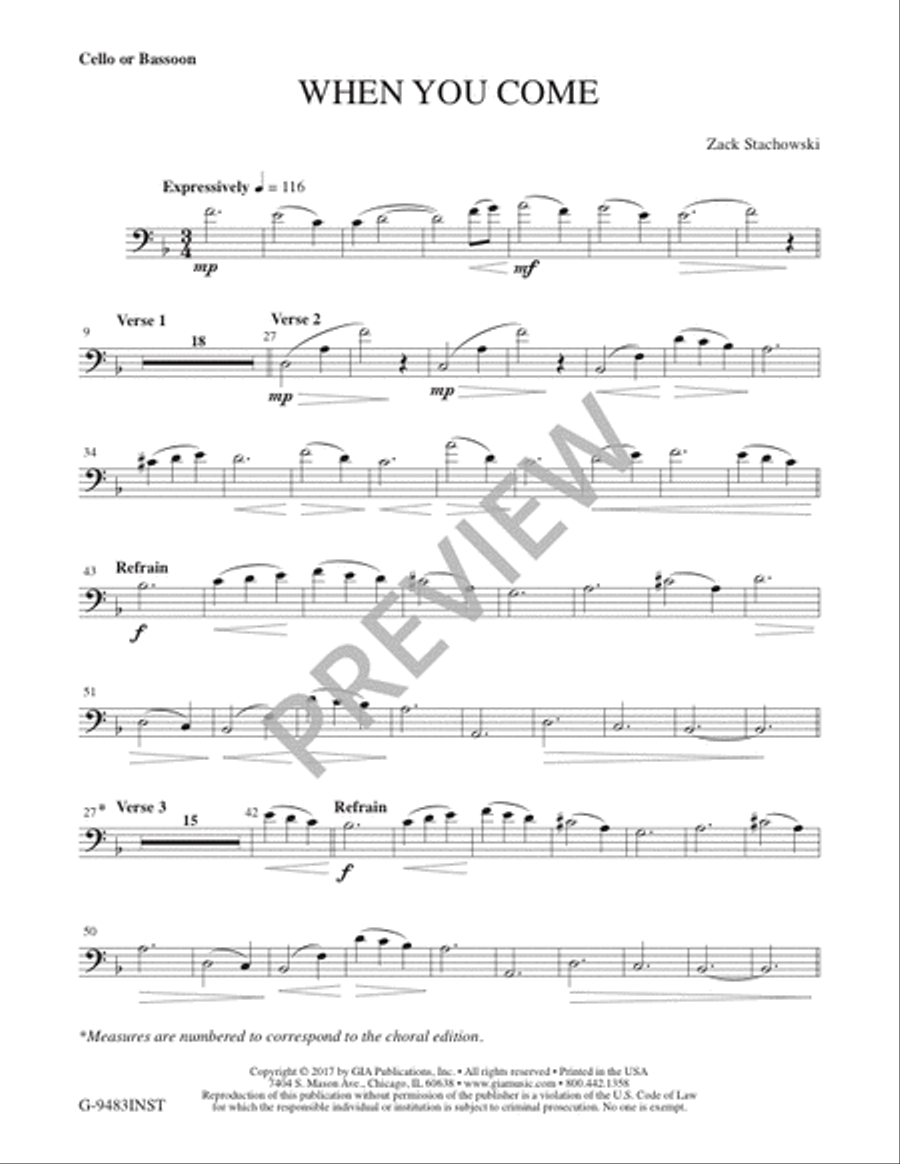 When You Come - Instrument edition Bassoon scores gallery preview page 4