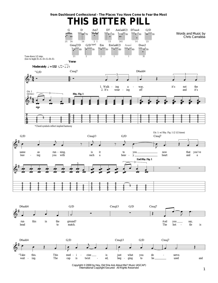 This Bitter Pill Acoustic Guitar scores gallery preview page 1
