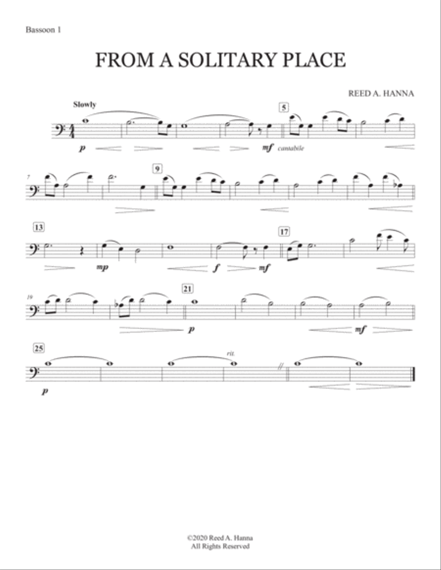 From A Solitary Place (Bassoon Quartet) Bassoon Quartet scores gallery preview page 3