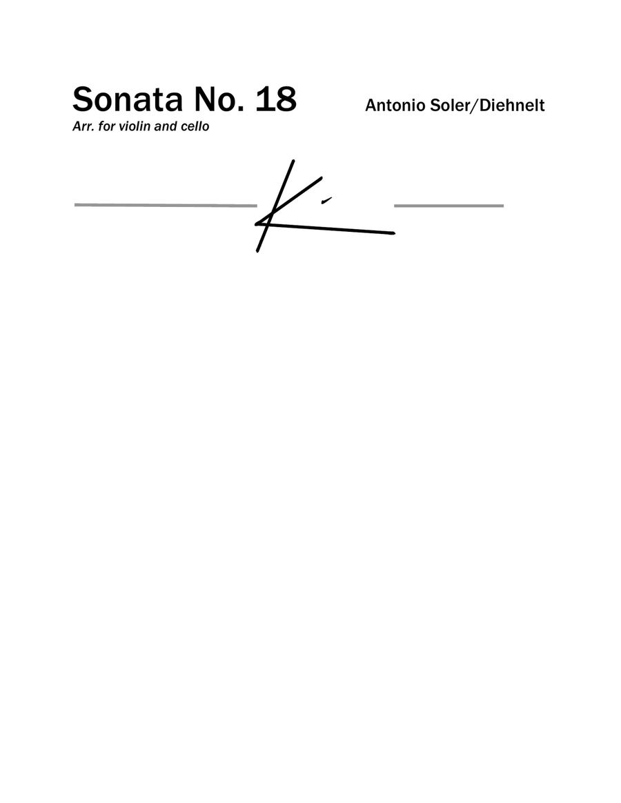 Soler: Sonata No. 18 - for violin and cello String Duet scores gallery preview page 1