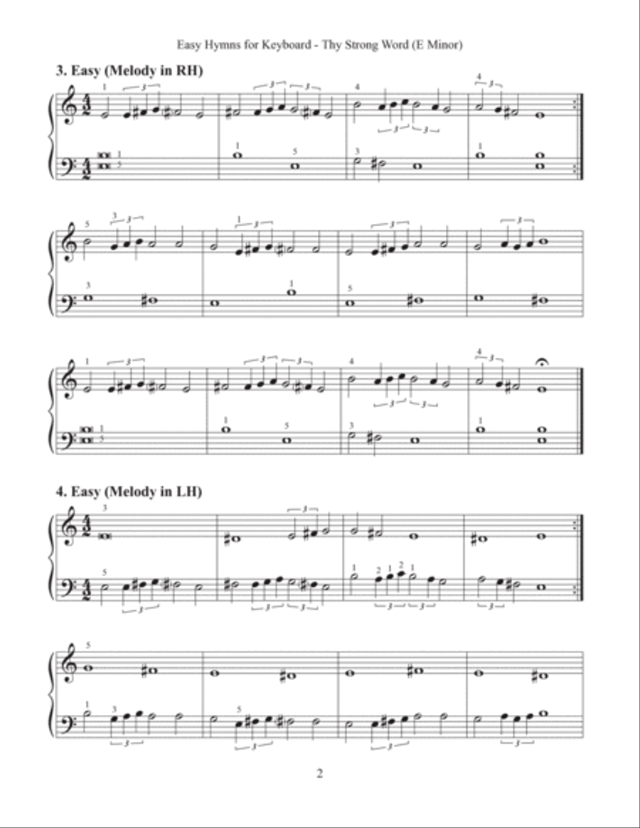 Thy Strong Word (Easy Hymns for Keyboard) Piano Method scores gallery preview page 4