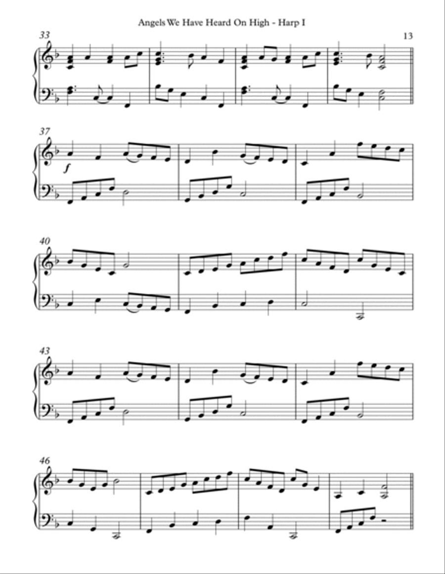 Angels We Have Heard On High, Harp I Celtic Harp scores gallery preview page 4