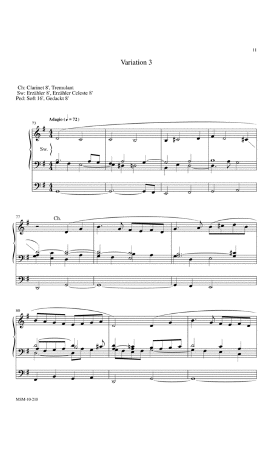 Morning Star, O Cheering Sight! Theme and Variation for Organ on Morgenstern Organ scores gallery preview page 5