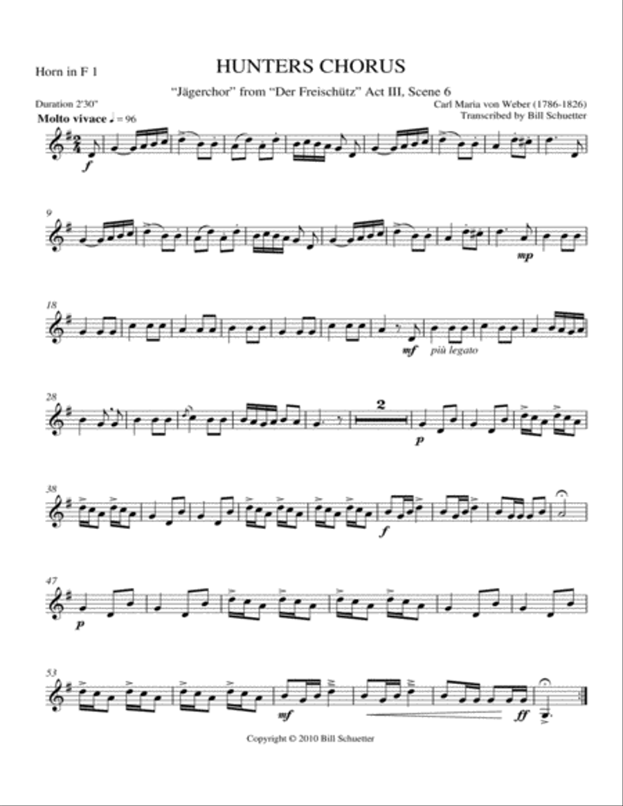 Hunters Chorus from Der Freischutz Choir scores gallery preview page 4