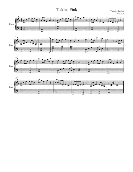 Tickled Pink Piano Solo - Digital Sheet Music