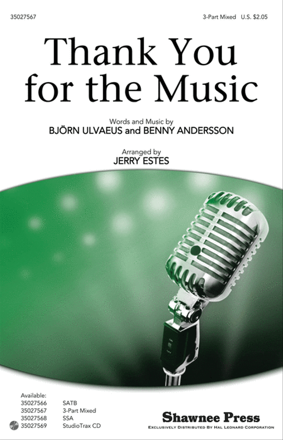 Thank You for the Music Thank You for the Music 3-Part scores gallery preview page 1