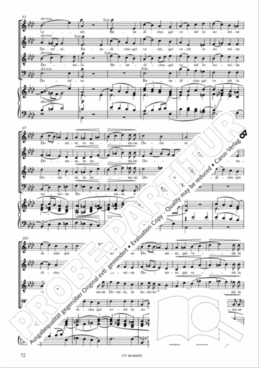 Mass in E flat major (Messe in Es) SATTB scores gallery preview page 73