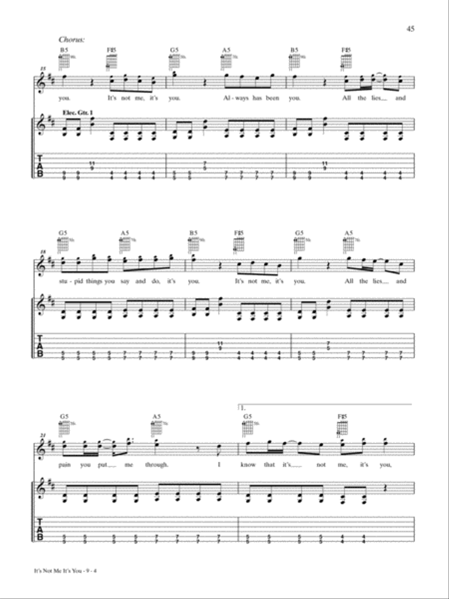 It's Not Me It's You Guitar Tablature scores gallery preview page 4