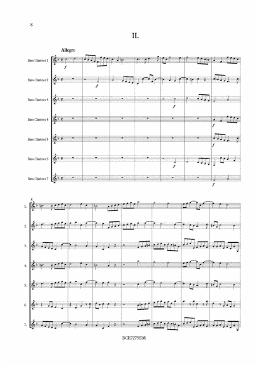 Concerto Grosso, Op. 6 No. 2 for Bass Clarinet Ensemble Bass Clarinet scores gallery preview page 3
