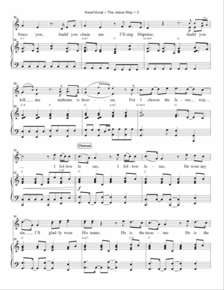 The Jesus Way The Jesus Way Piano, Vocal, Guitar scores gallery preview page 4