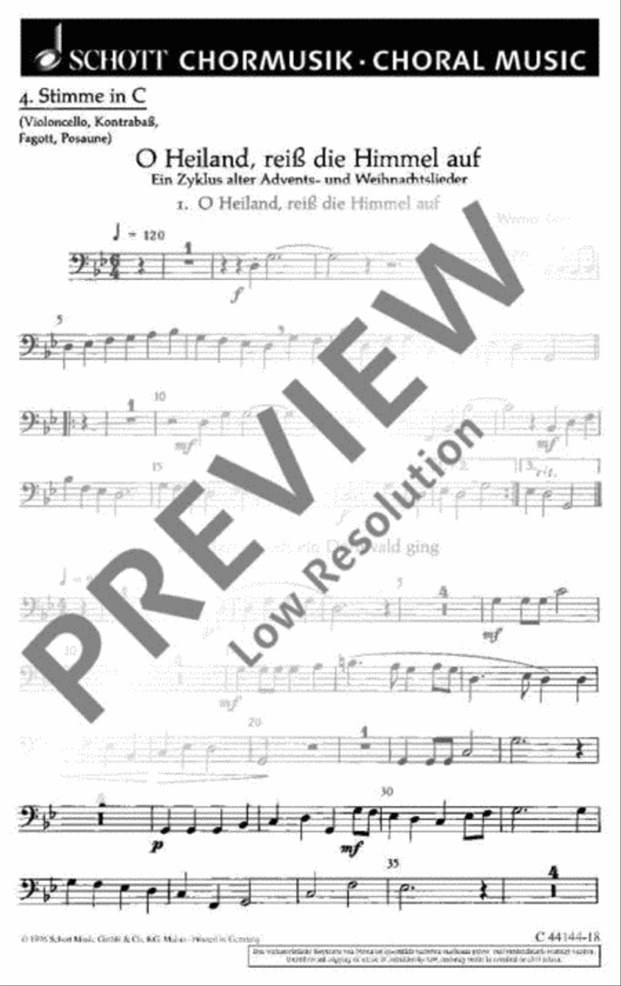 O Heiland, reiß die Himmel auf Choir scores gallery preview page 14