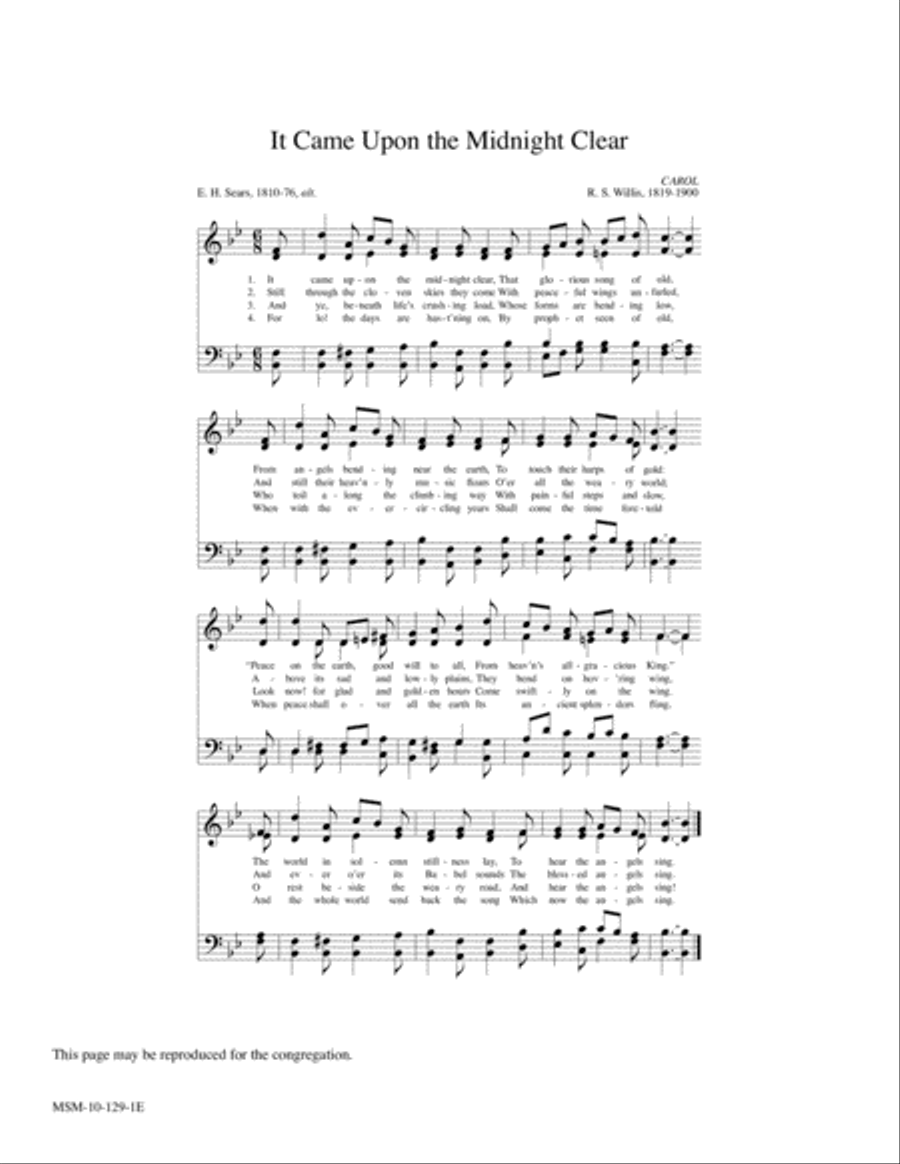 It Came Upon the Midnight Clear (Carol) 4-Part scores gallery preview page 3