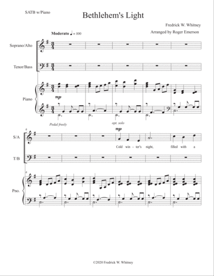 Bethlehem's Light 4-Part scores gallery preview page 1