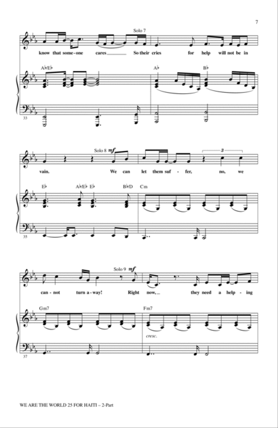 We Are The World 25 For Haiti 2-Part scores gallery preview page 6