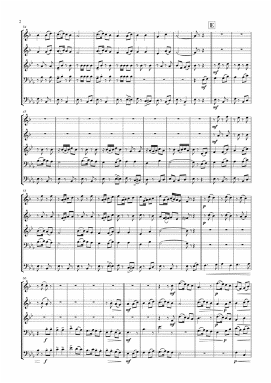 Muss i denn, muss i denn, zum Städele hinaus - Wooden Heart (Elvis Presley) - Brass Quintet Brass Quintet scores gallery preview page 3