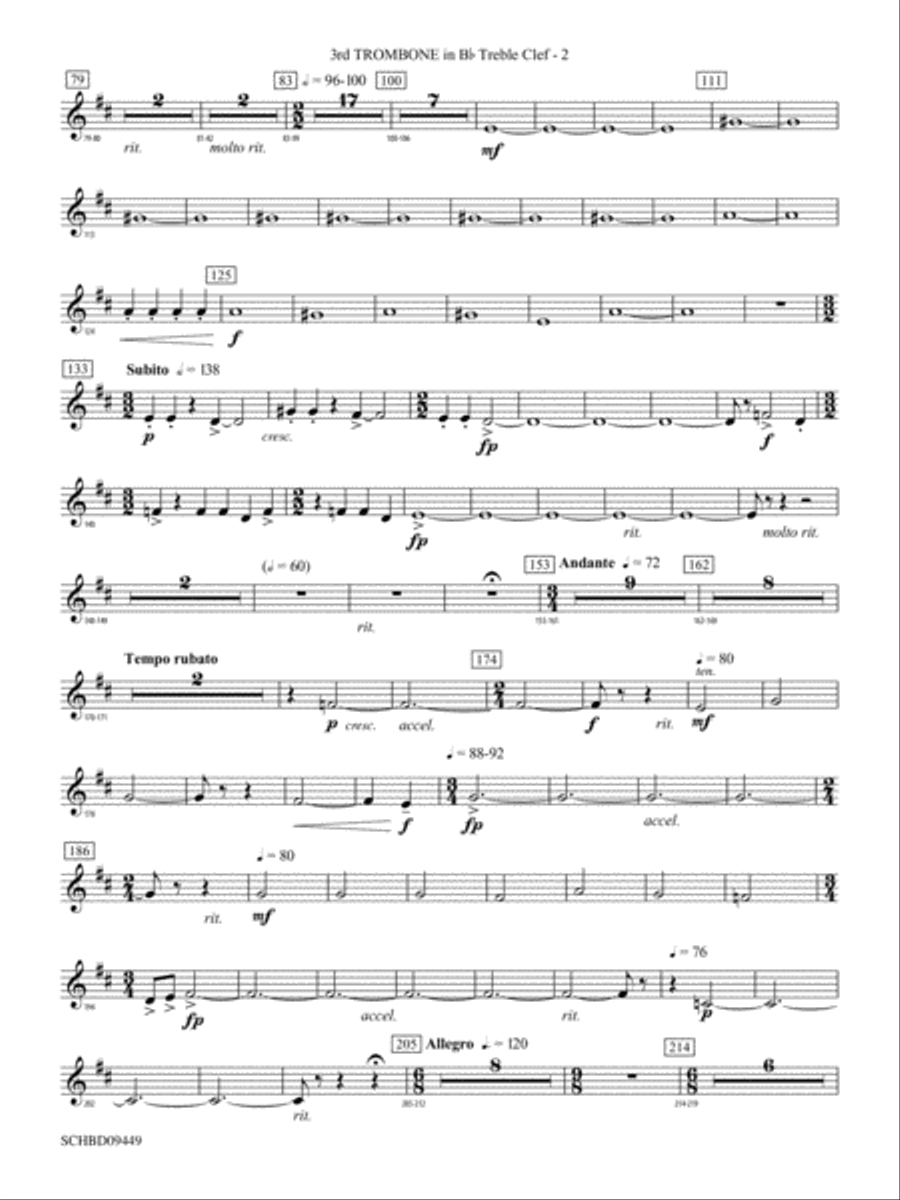 Psalm 46: (World Part) 3rd B-flat Trombone T.C. Concert Band scores gallery preview page 2