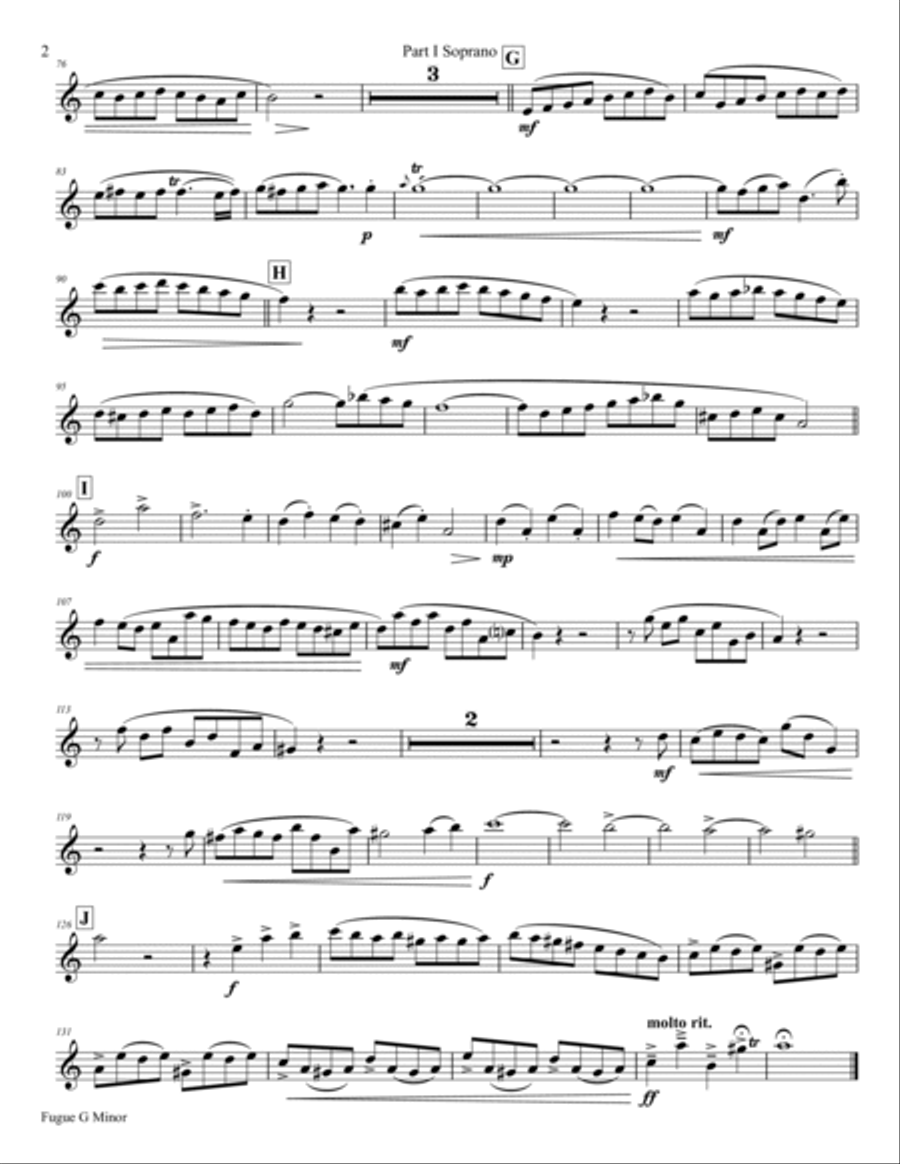 Fugue G Minor - (the 'little') - BWV 578 - Swing - Saxophone Quartet Saxophone Quartet scores gallery preview page 6
