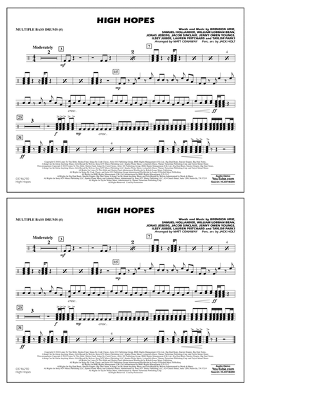 High Hopes (arr. Matt Conaway) - Multiple Bass Drums