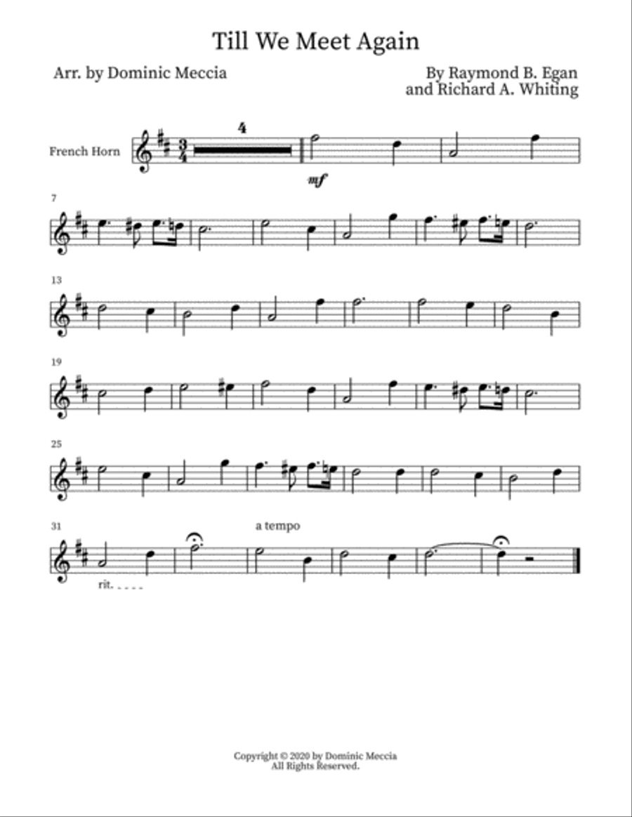 Till We Meet Again Horn scores gallery preview page 4