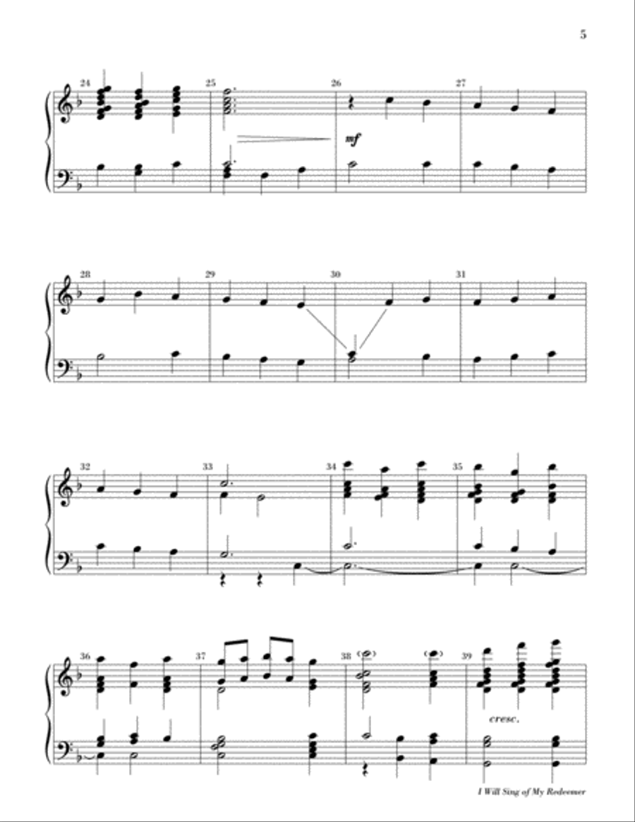 I Will Sing of My Redeemer 5-Octaves scores gallery preview page 4