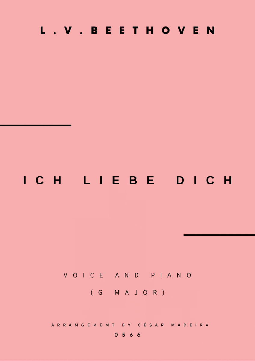 Ich Liebe Dich - Voice and Piano - G Major (Full Score and Parts) image number null