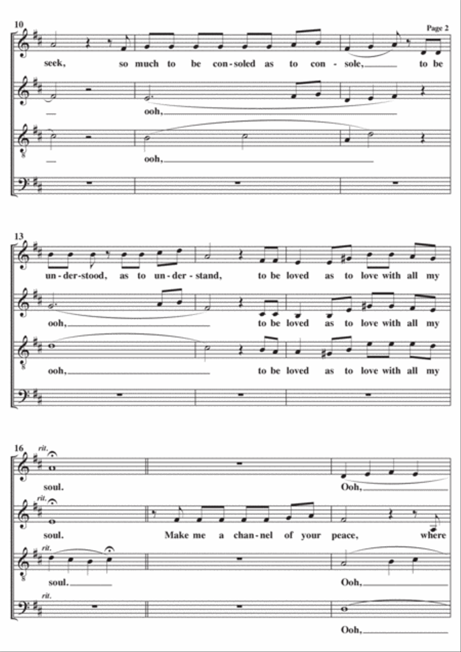 Make Me A Channel Of Your Peace (prayer Of St. Francis) 4-Part scores gallery preview page 2