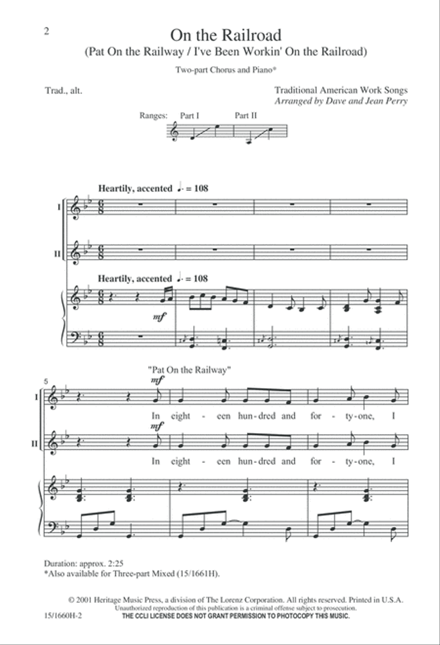 On the Railroad 2-Part scores gallery preview page 2