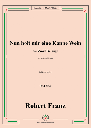 Book cover for Franz-Nun holt mir eine Kanne Wein,in B flat Major,Op.1 No.4