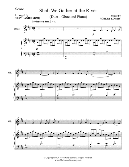 GENTLE HYMNS FOR WORSHIP (Oboe and Piano with Parts) image number null