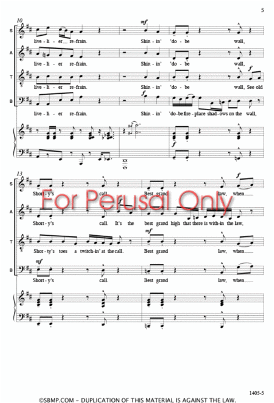 The Bunk-House Orchestra - SATB Octavo 4-Part scores gallery preview page 4