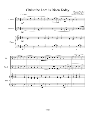 Book cover for Christ the Lord is Risen Today (cello duet) with optional piano accompaniment