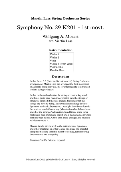 Symphony No. 29 in A major K201 image number null