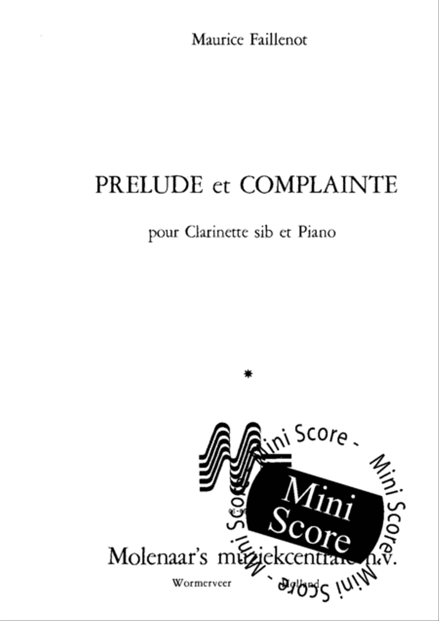 Prelude et Complainte Clarinet Solo scores gallery preview page 3
