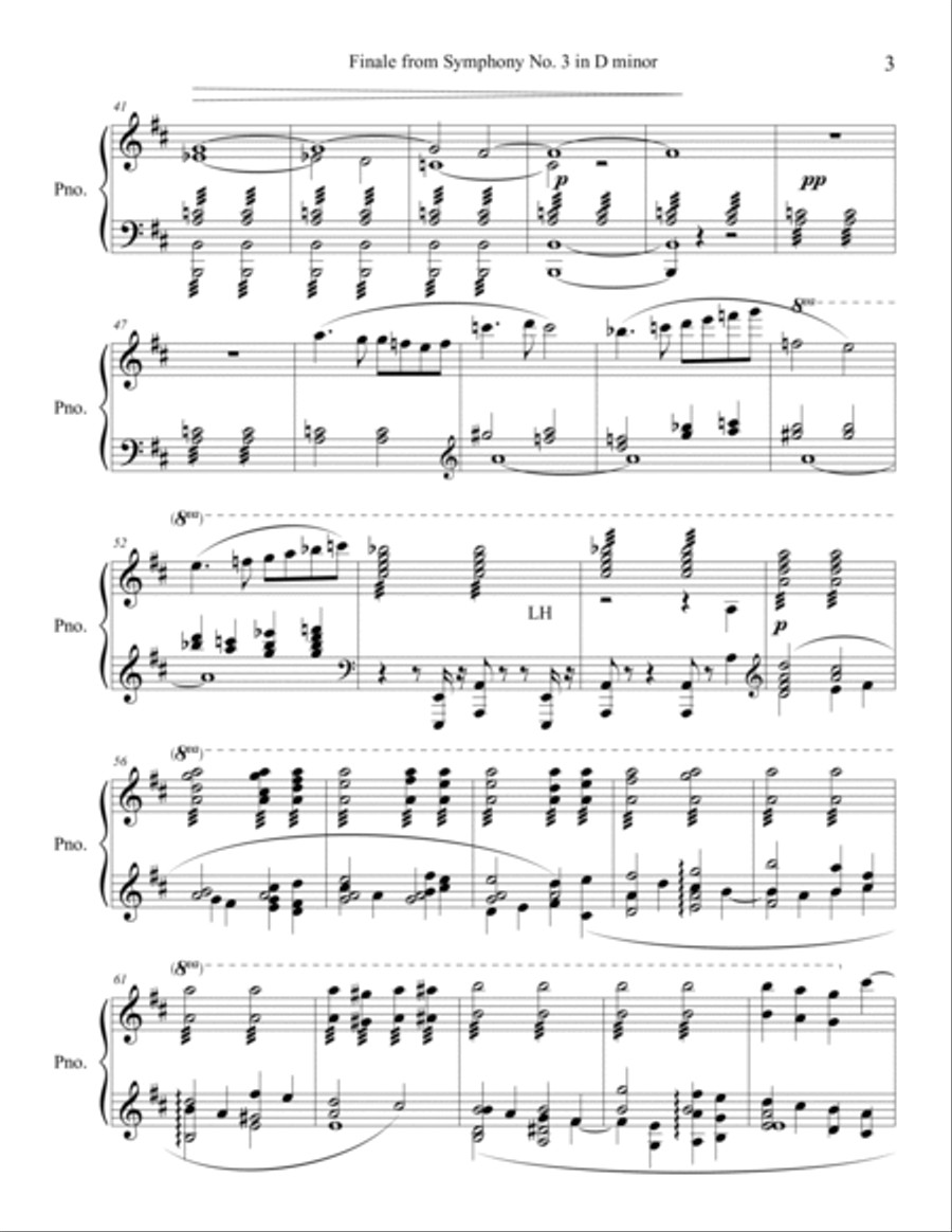 Symphony No. 3 in D Minor - Movement VI - Finale Piano Solo scores gallery preview page 3