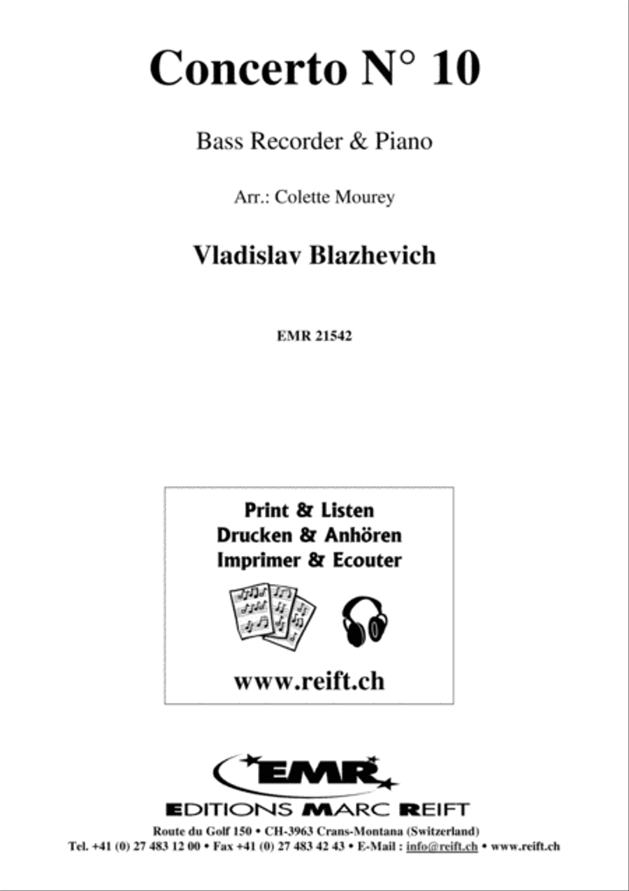 Concerto No. 10 Bass Recorder scores gallery preview page 2